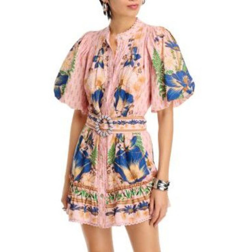 FARM Rio The Dream Garden Pink Mini Dress